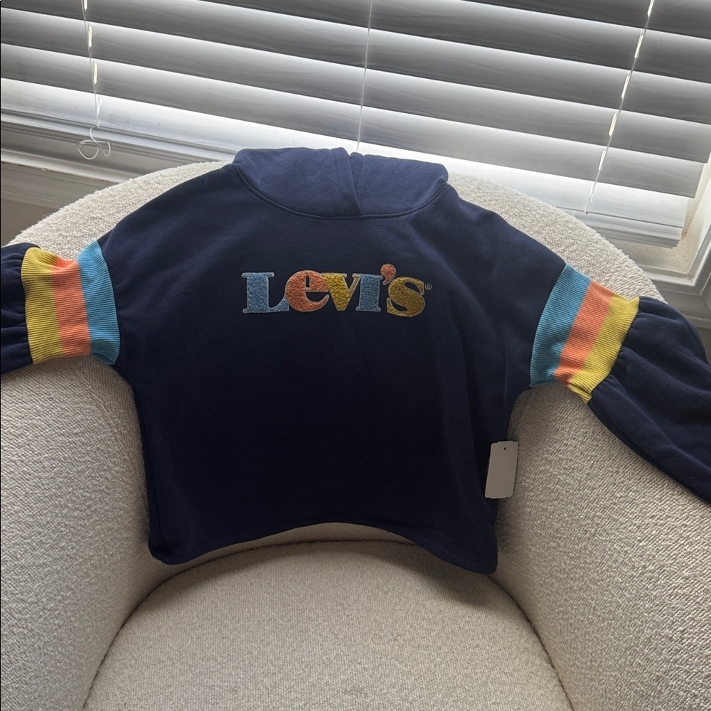 Levi's Dark Blue Hoodie with Vibrant Logo size 10/12